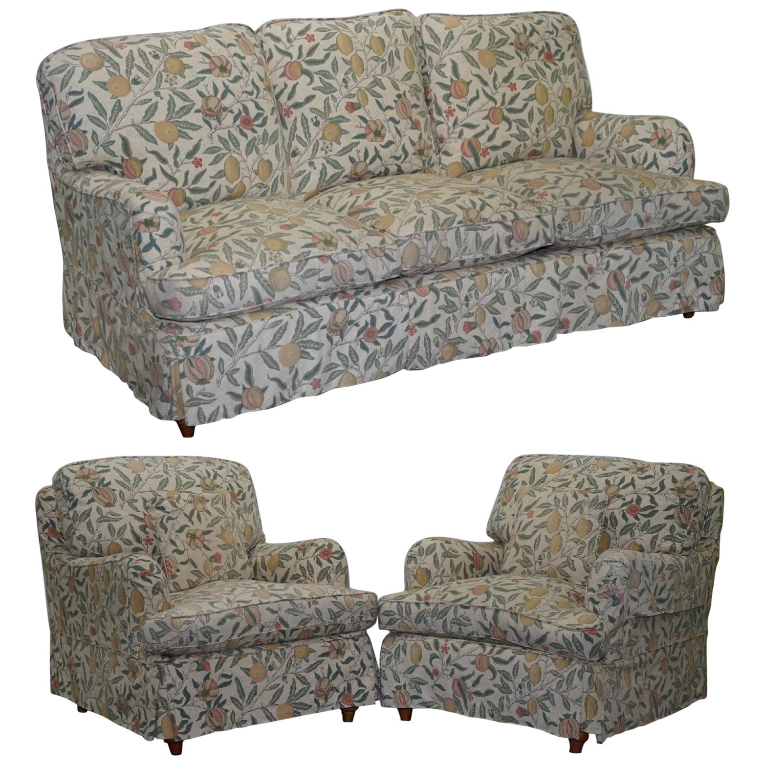 Multiyork Howard Sofa and Pair of Armchairs Suite Floral Upholstery