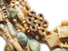 Multi Strand Necklace Jade Bone Antiques Chinese Elements Turquoise