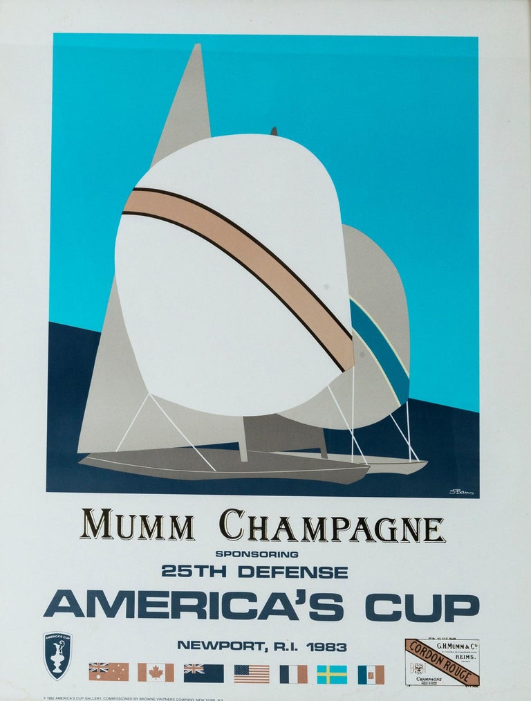 Mumm Champagne America's Cup Poster, Newport, Rhode Island, 1983 at 1stDibs