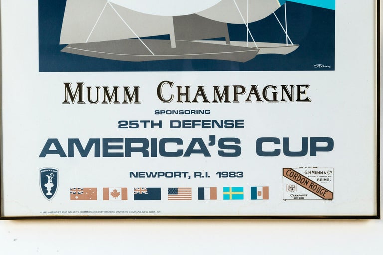 Mumm Champagne America's Cup Poster, Newport, Rhode Island, 1983 at 1stDibs