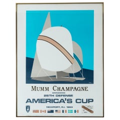 Vintage Mumm Champagne America's Cup Poster, Newport, Rhode Island, 1983