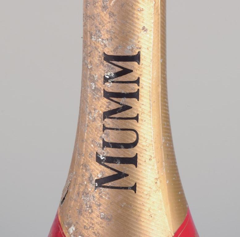 Mumm, France. Decorative Mathusalem champagne bottle made of glass. 6 liters In Good Condition In København, Copenhagen