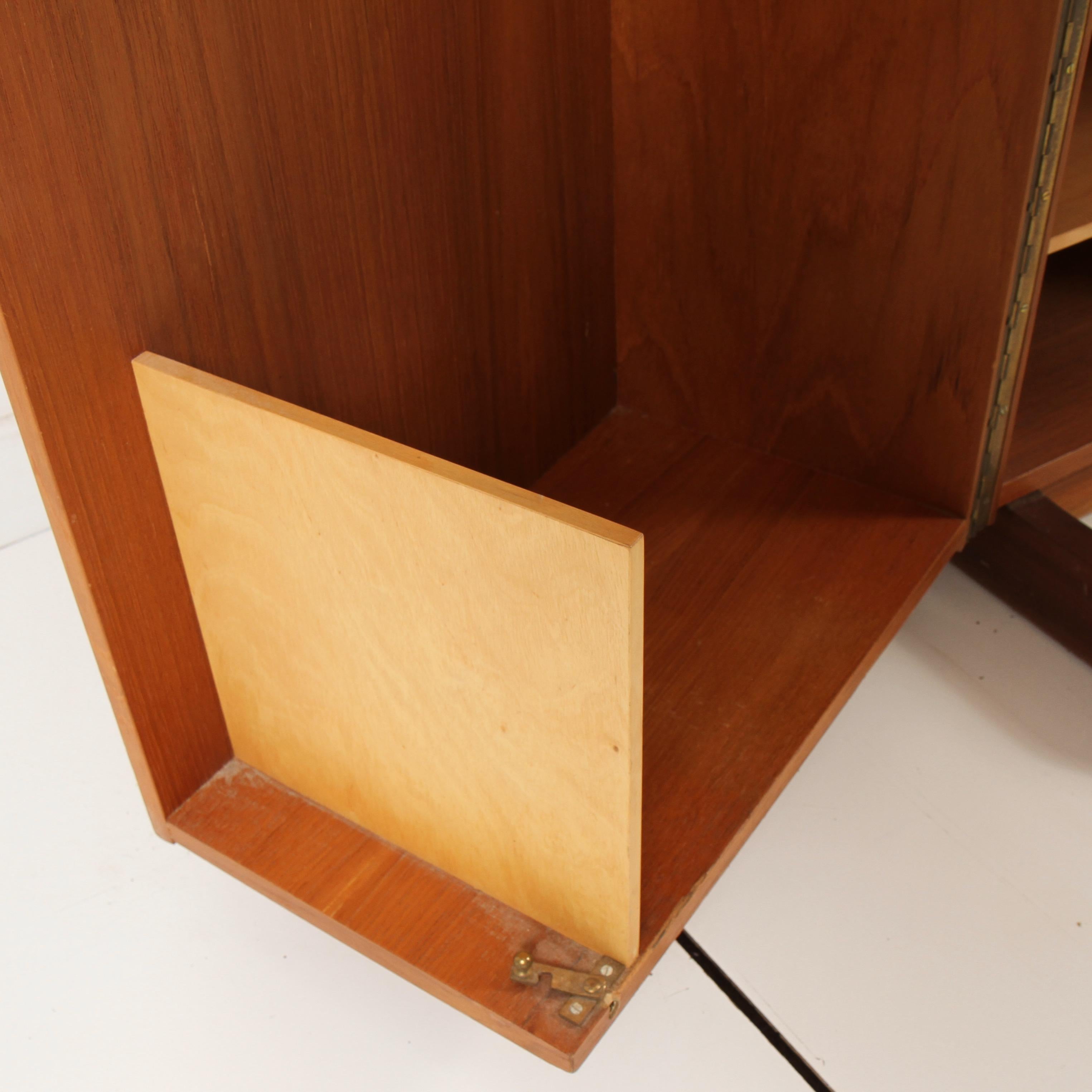 Maple Mummenthaler and Meier Teak 'Magic Box' Fold Out Secretary Desk and Cabinet For Sale