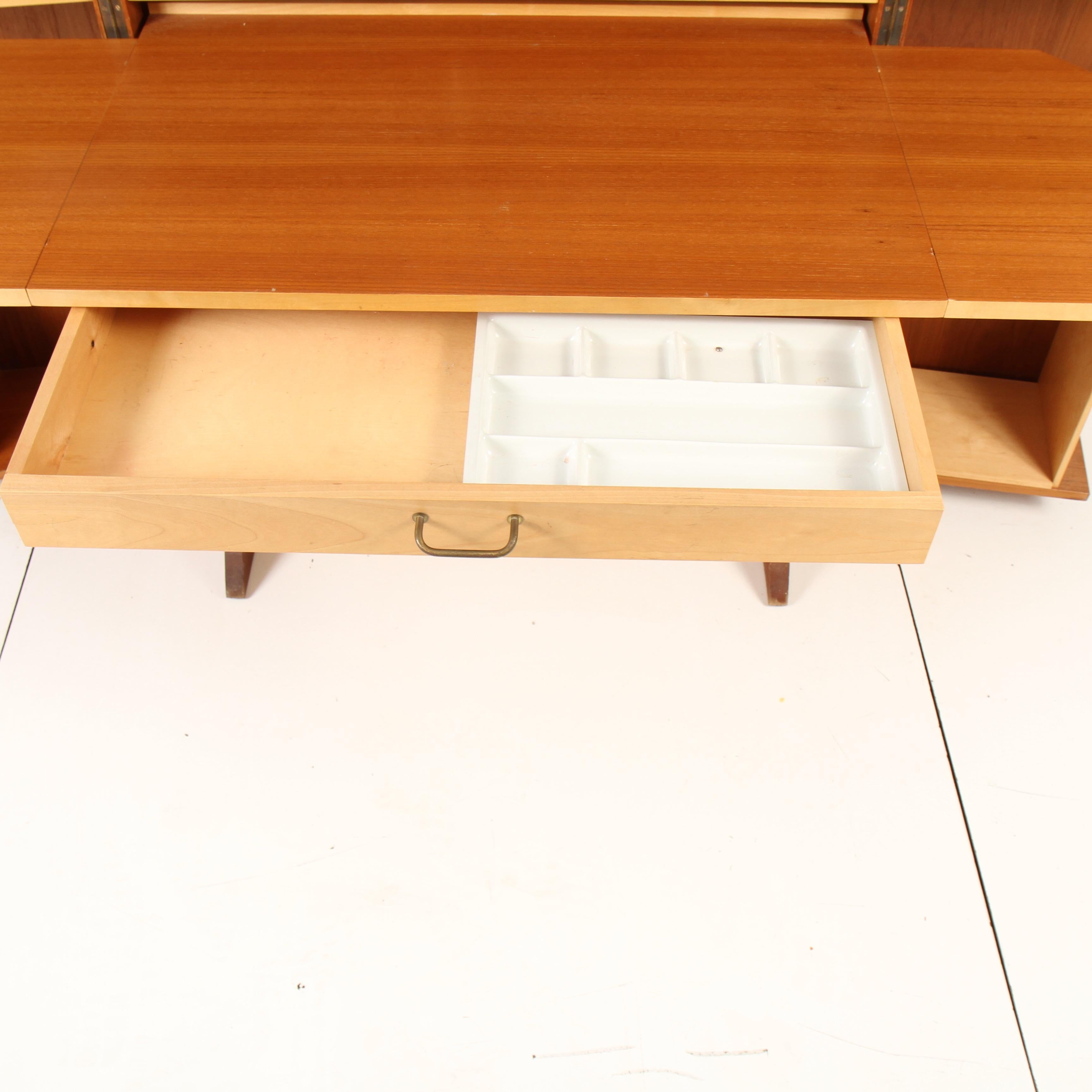 Danish Mummenthaler and Meier Teak 'Magic Box' Fold Out Secretary Desk and Cabinet