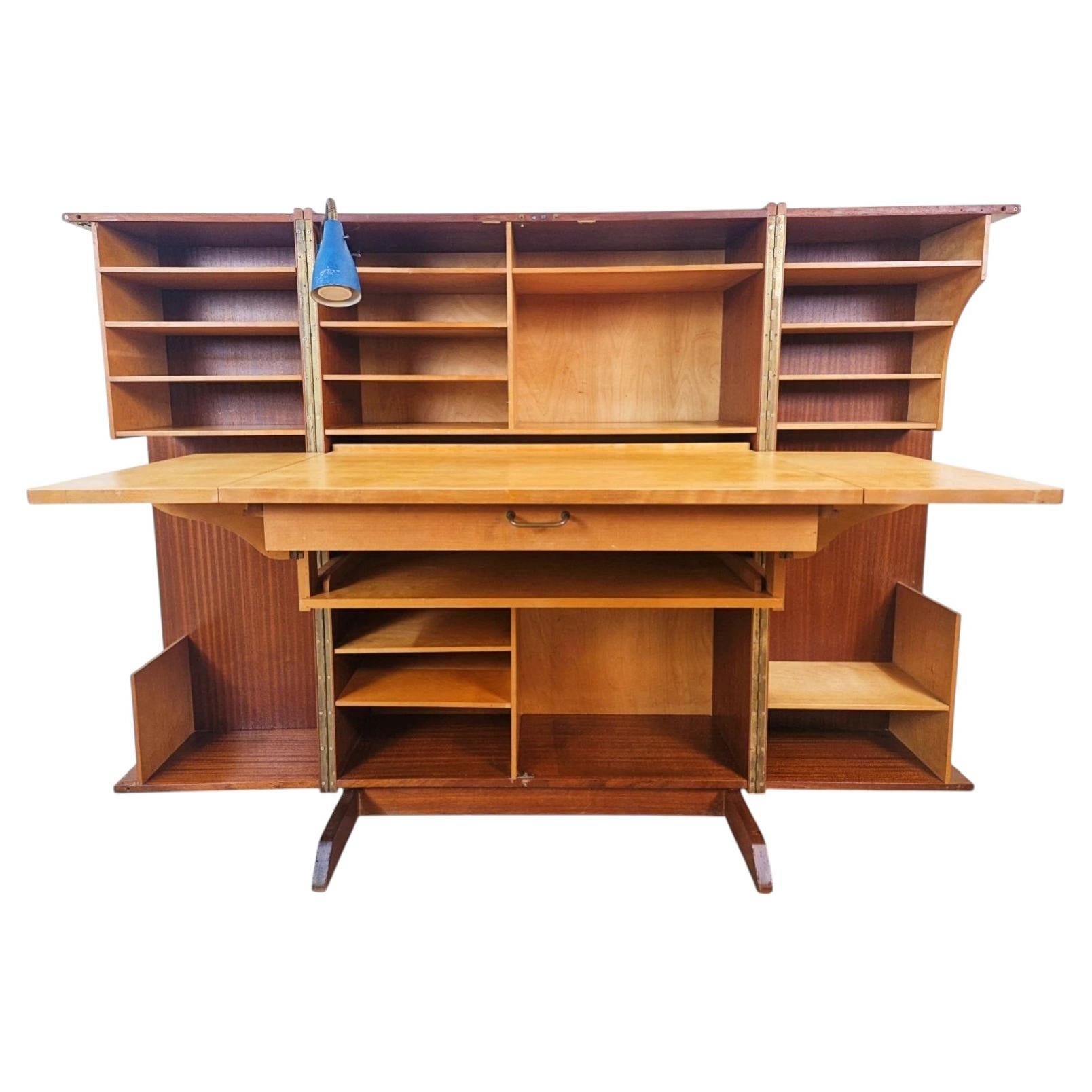 Mummenthaler & Meier Switzerland 1960's Vintage Magic Box Folding Secretary Desk