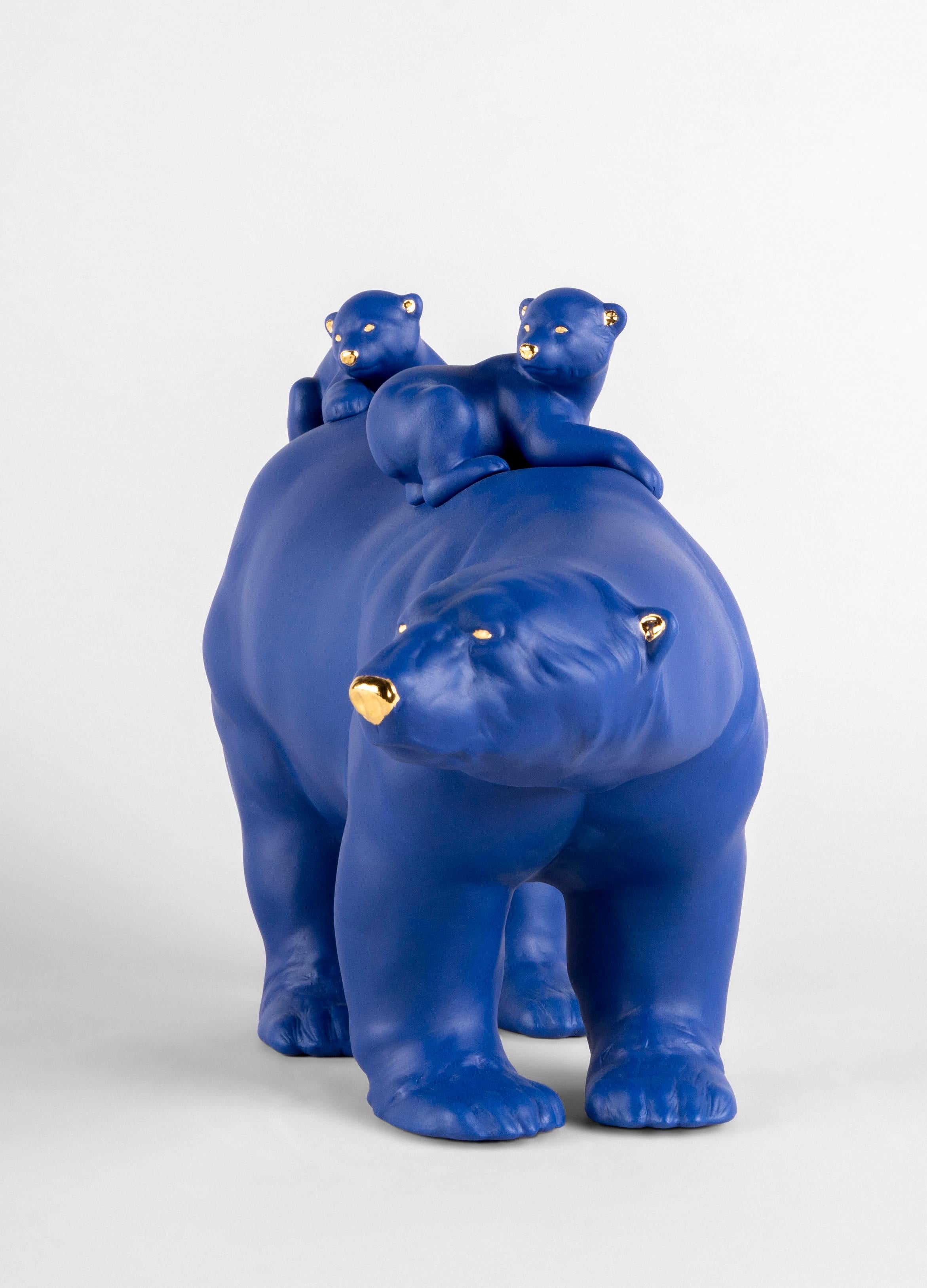 Spanish Mummy Bear and Babies 'Blue-Gold', Limited Edition