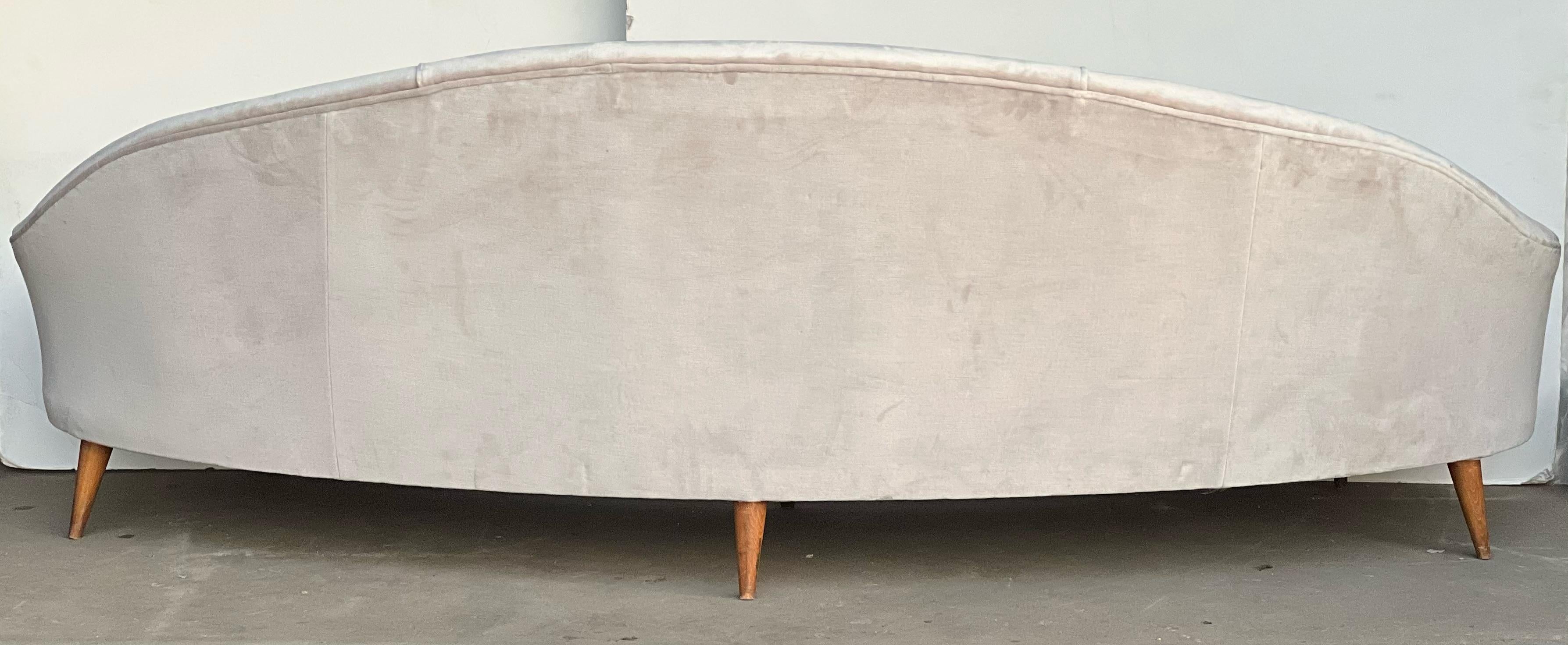 20th Century Mid Century Modern Italian Curved Sofa