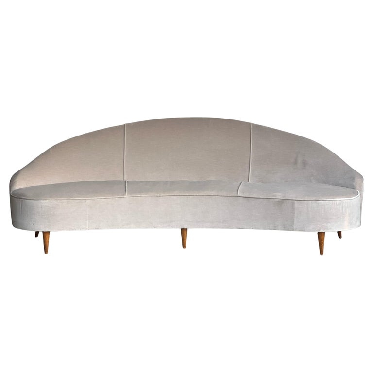 Mid Century Modern Italian Curved Sofa For Sale at 1stDibs