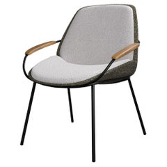 Chaise de bureau Munch en tissu et bouclette grise fabriquée à la main par Murmurio