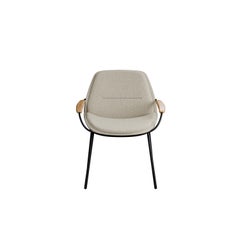 Sedia da scrivania Munch con boucle Looping Cream realizzata a mano da Murmurio