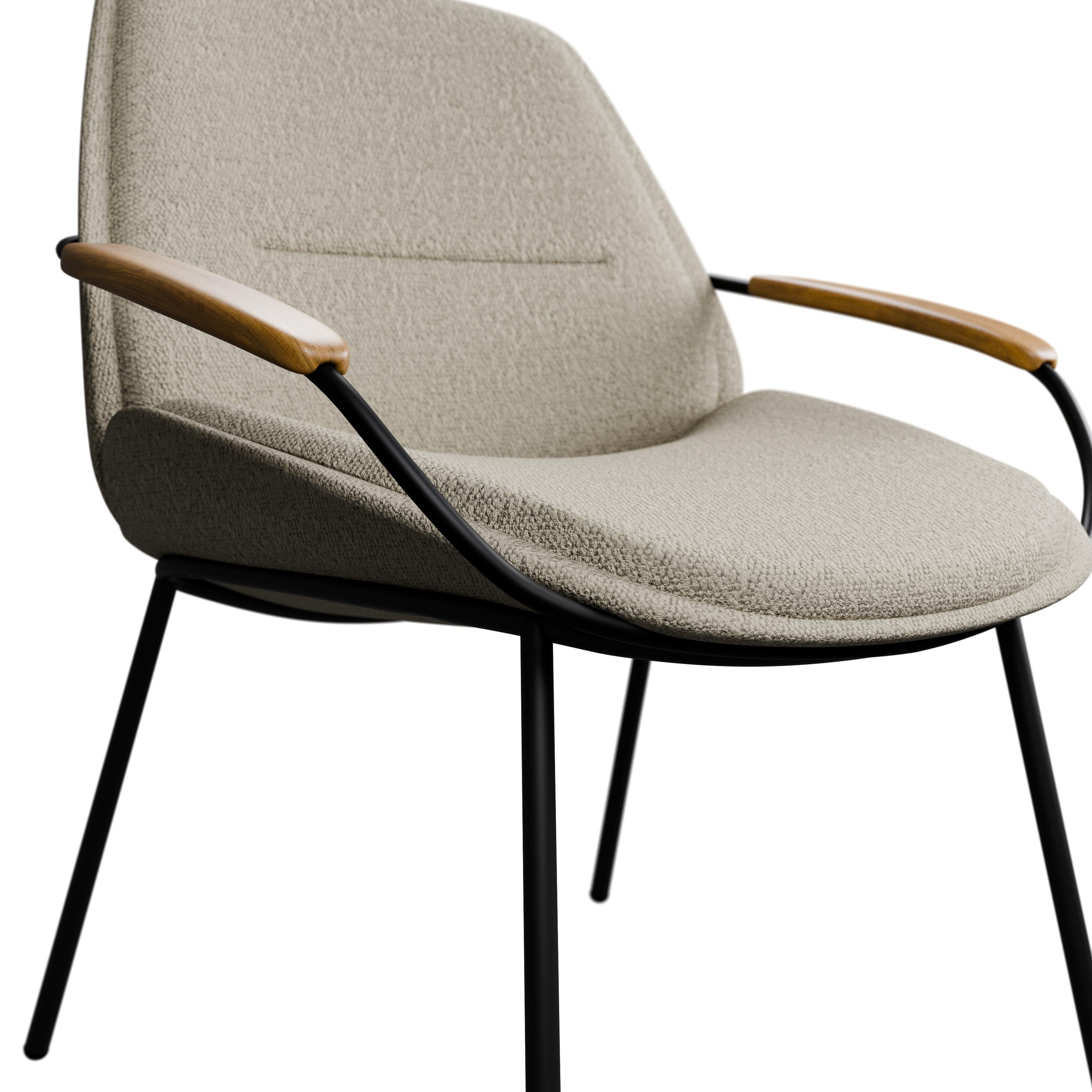 Silla de escritorio Munch con boucle Loop Crema hecha a mano por Murmurio Portugués en venta