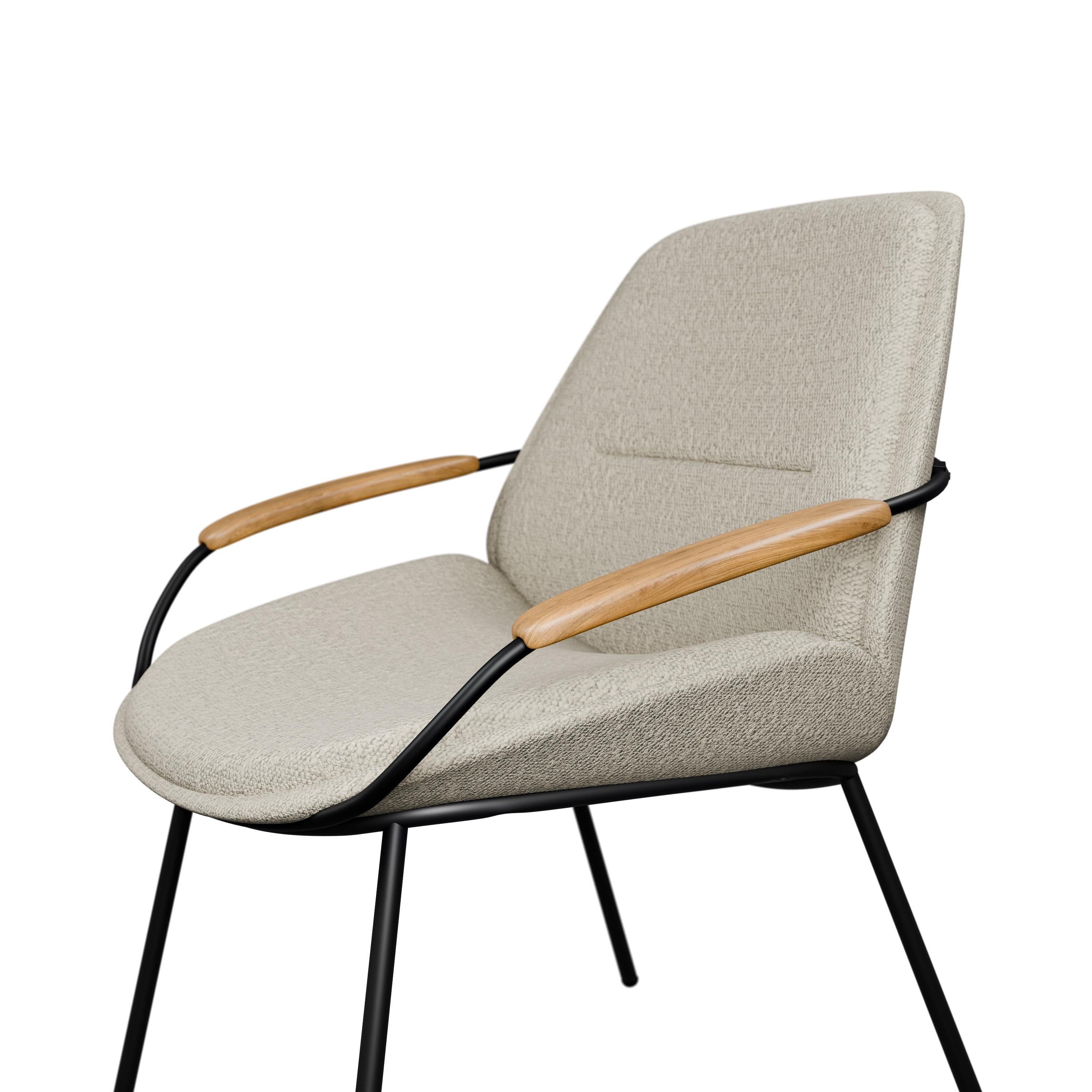 Silla de escritorio Munch con boucle Loop Crema hecha a mano por Murmurio Metalistería en venta