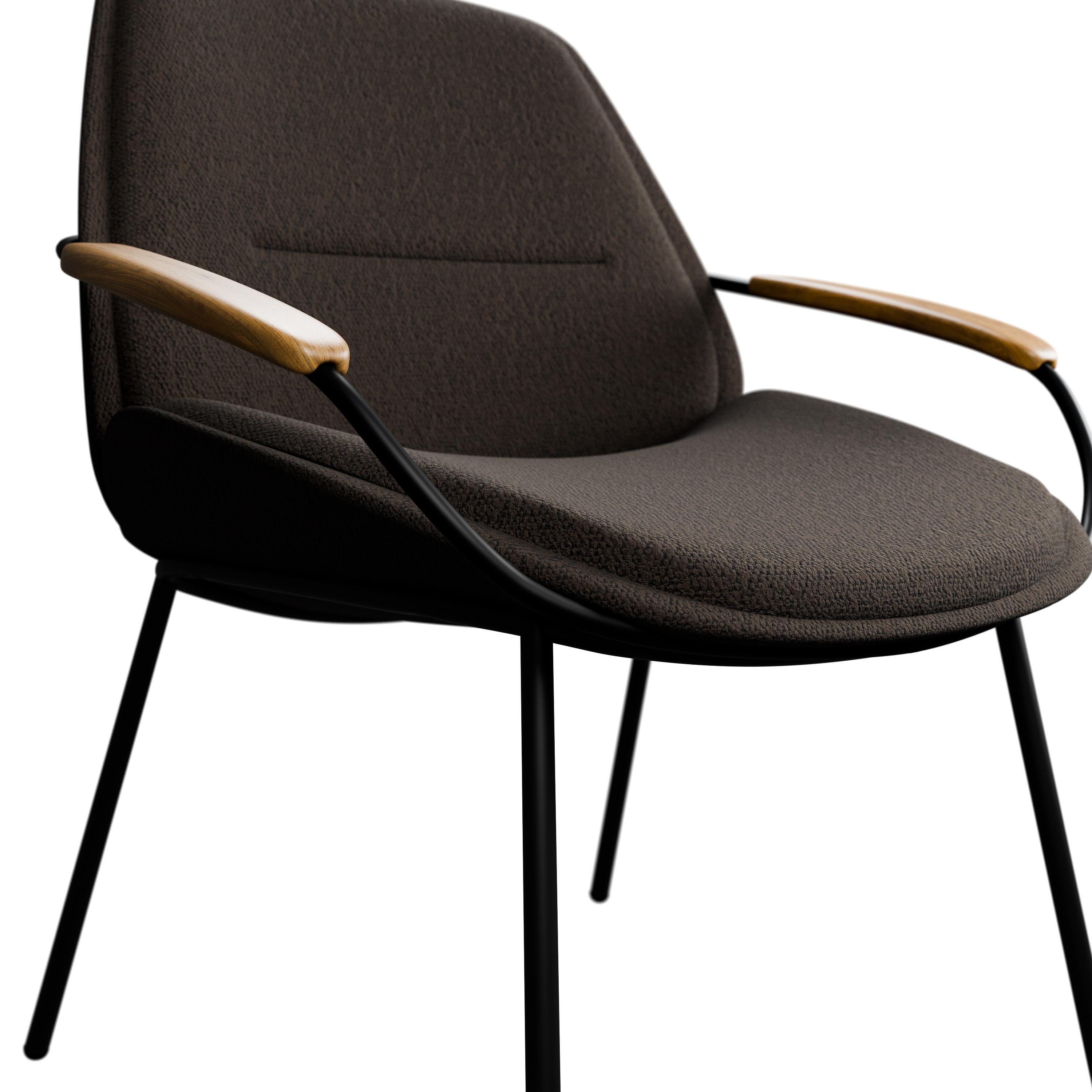 Portugais Chaise de bureau Munch en bouclette taupe Loop fabriquée à la main par Murmurio en vente
