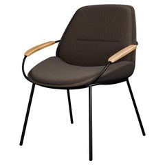 Chaise de bureau Munch en bouclette taupe Loop fabriquée à la main par Murmurio