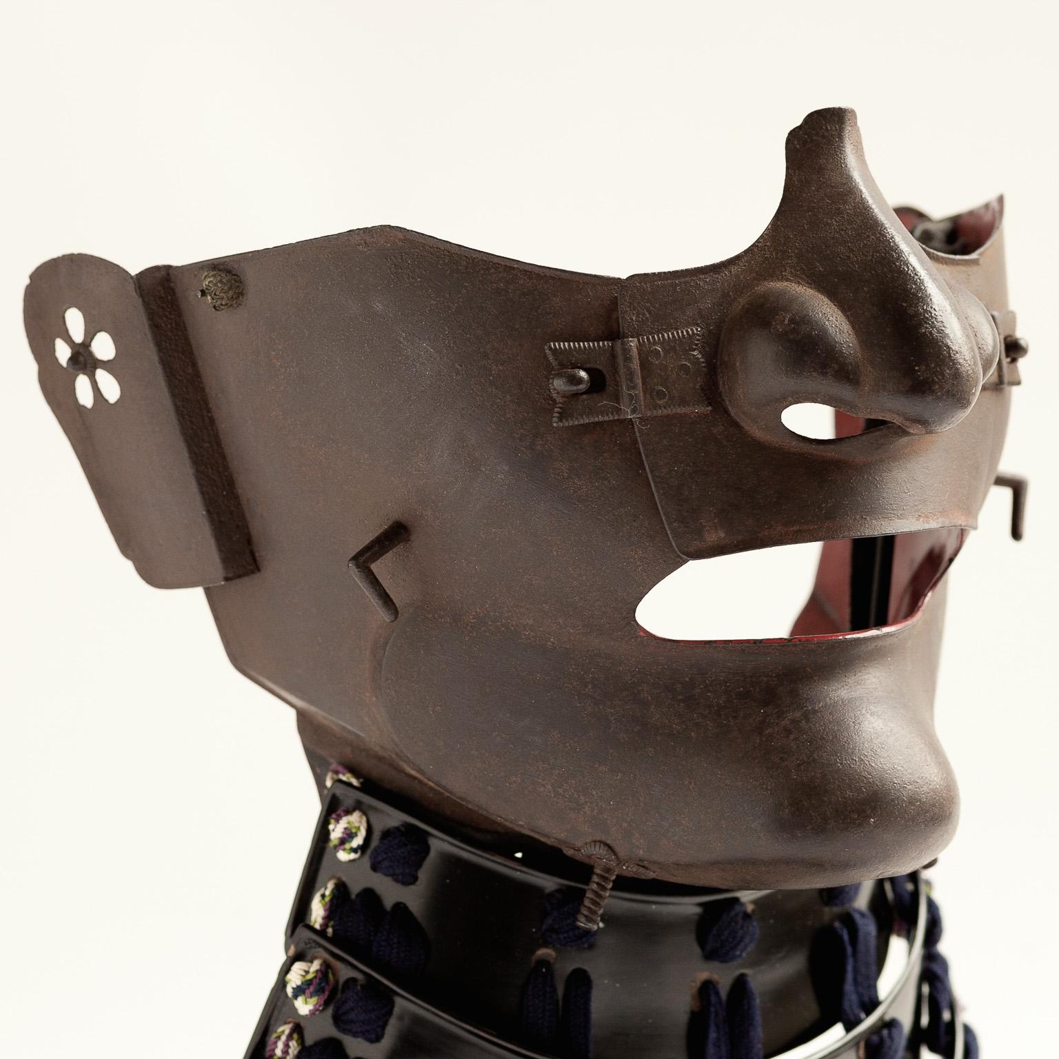 Iron Munechika Ryubu Menpo Half Mask for Samurai Armor