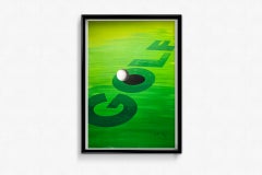 Circa 1960 Original Golf Poster by Satomi - Japanese Art Deco