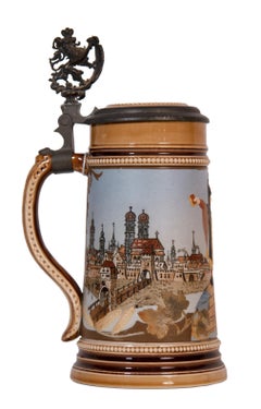 "Munich Child on the World Globe" Mettlach Stein