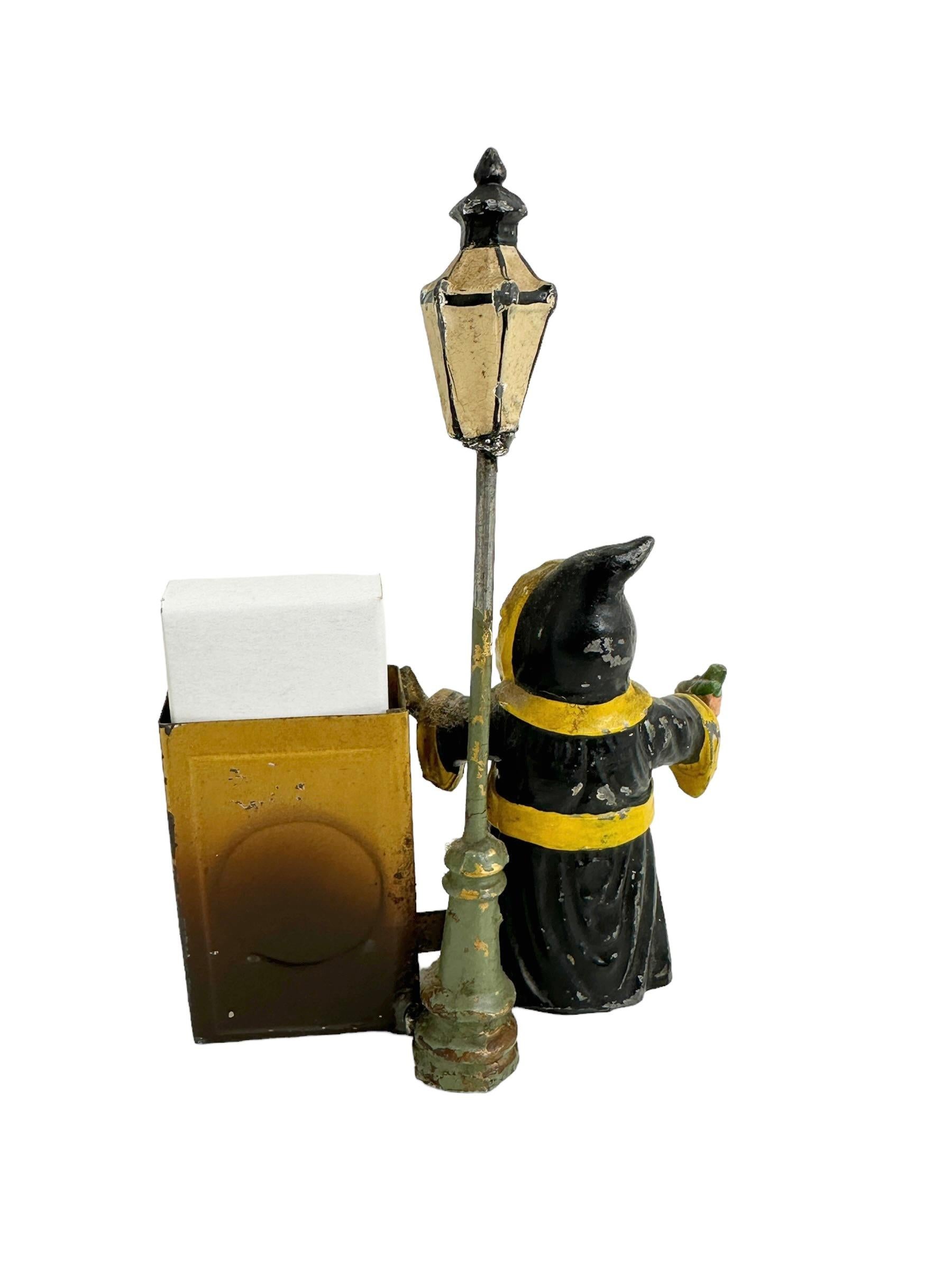 Hand-Painted Munich Child Souvenir Matchstick Stand Figurine Antique German 1900s For Sale