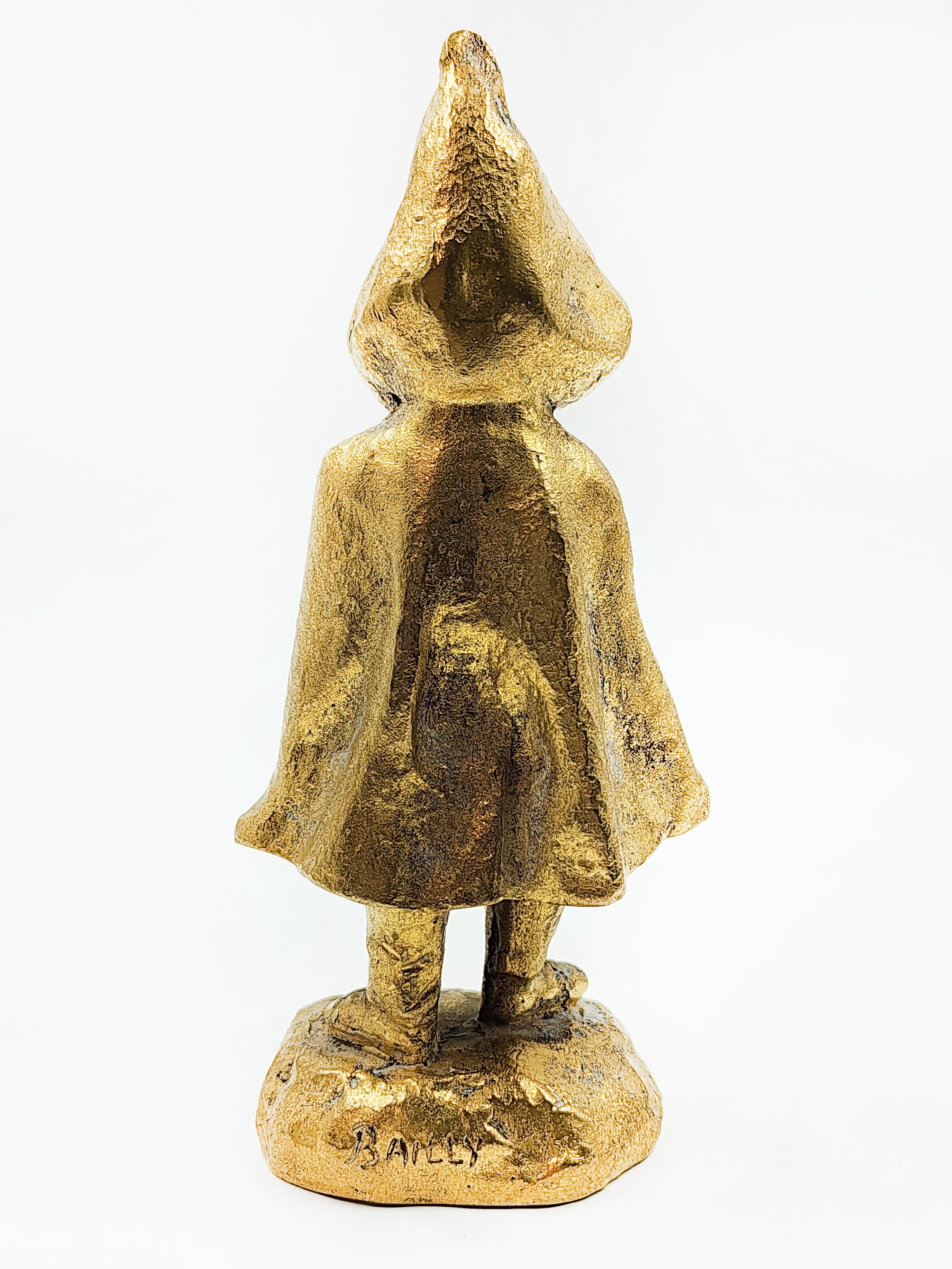 Ragazza di Monaco in bronzo dorato di Bailly Charles Eloy (Francia 1830-1895) In condizioni buone in vendita a Autonomous City Buenos Aires, CABA