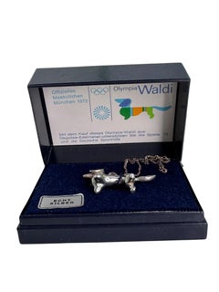 Munich Olympic Games 1972 Mascot Waldi Dachshund Silver Pendant & Necklace