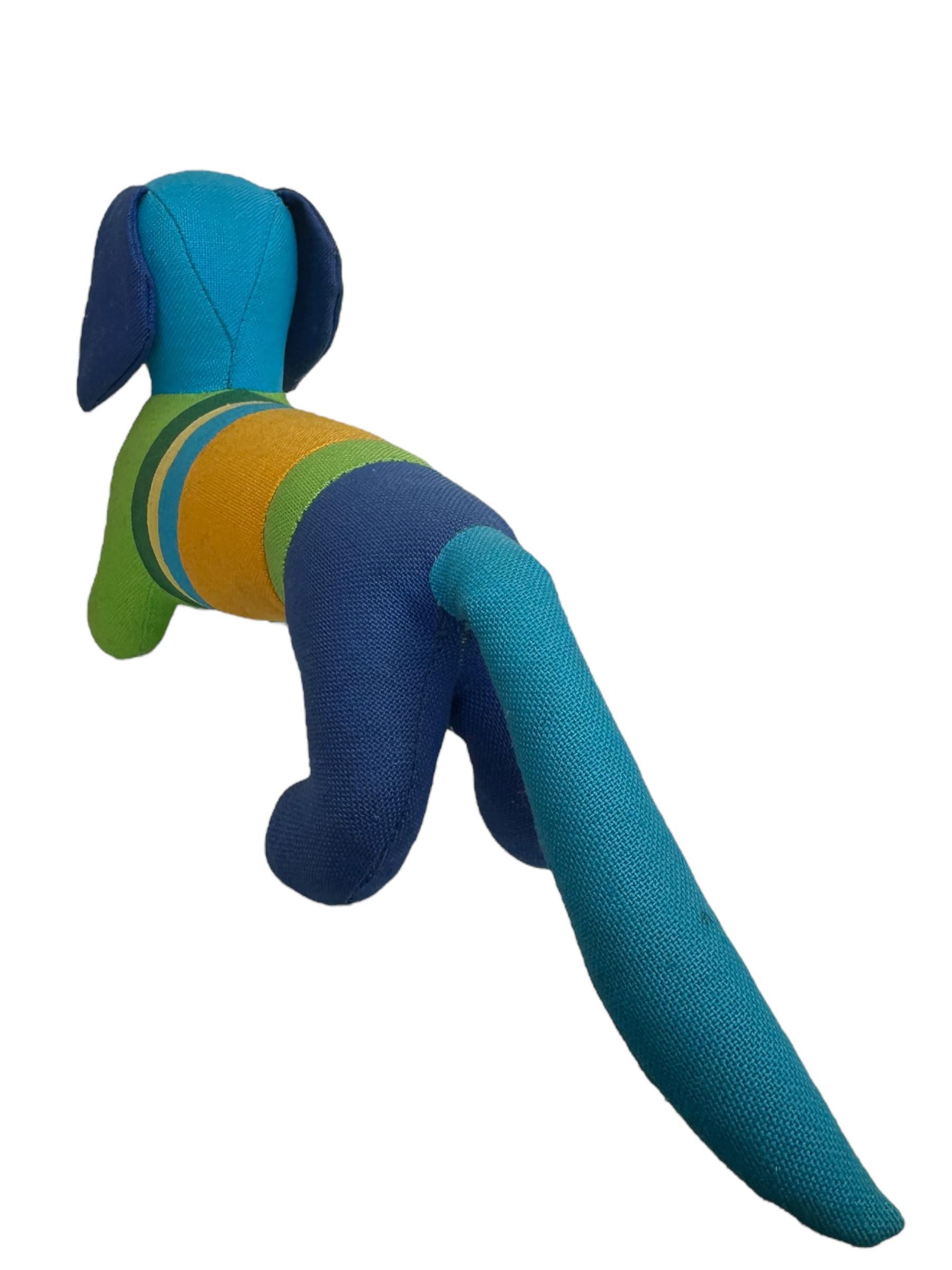 Fabric Munich Olympic Games 1972 Mascot Waldi Dog Dachshund by Schuco, Vintage German