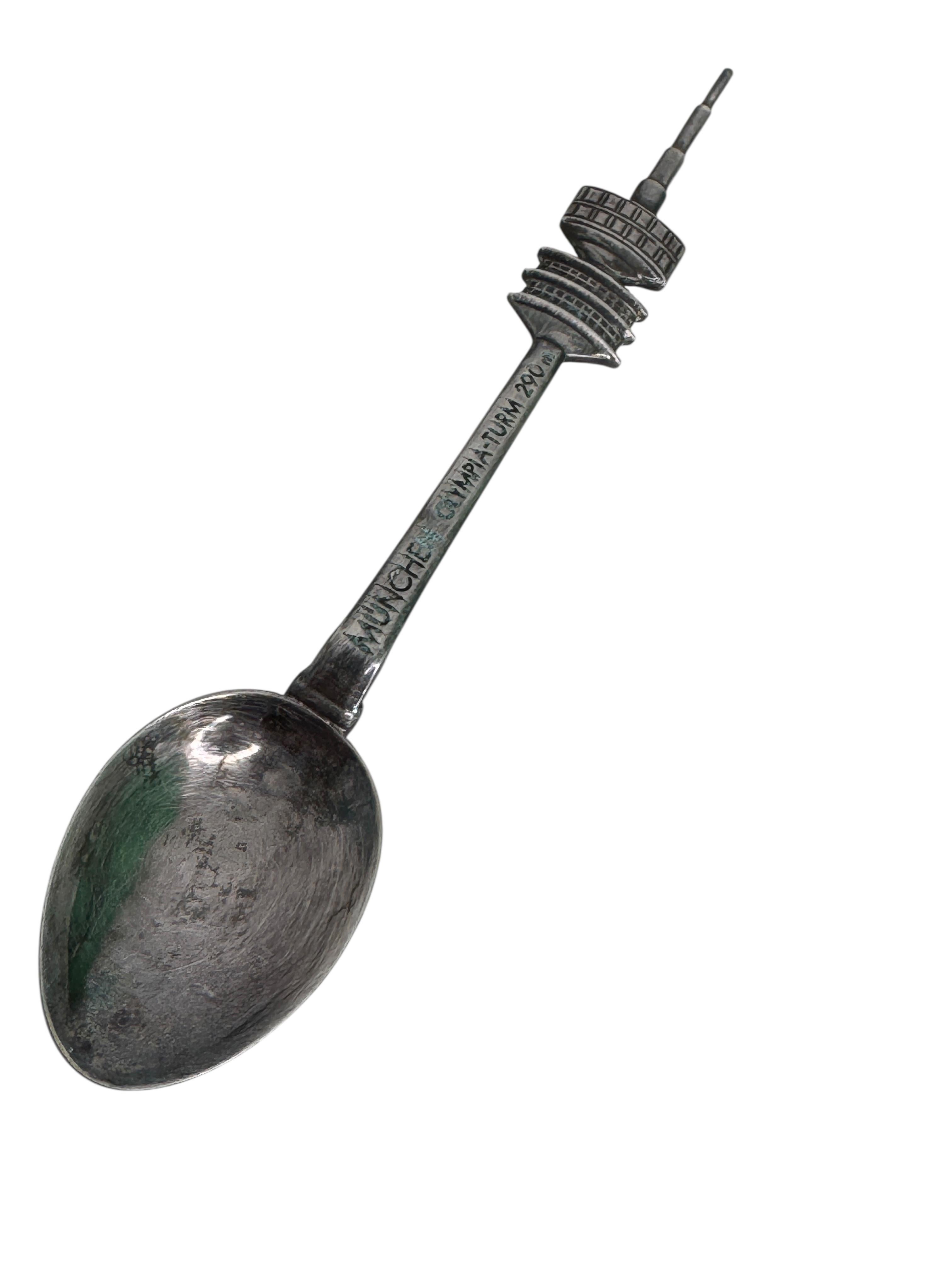 Munich Olympic Souvenir Spoon, Stuttgart TV Tower Souvenir Pen, Germany 1970s For Sale 3