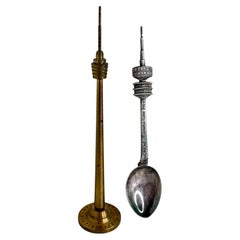 Munich Olympic Souvenir Spoon, Stuttgart TV Tower Souvenir Pen, Germany 1970s Munich Olympic Souvenir Spoon, Stuttgart TV Tower Souvenir Pen, Germany 1970s