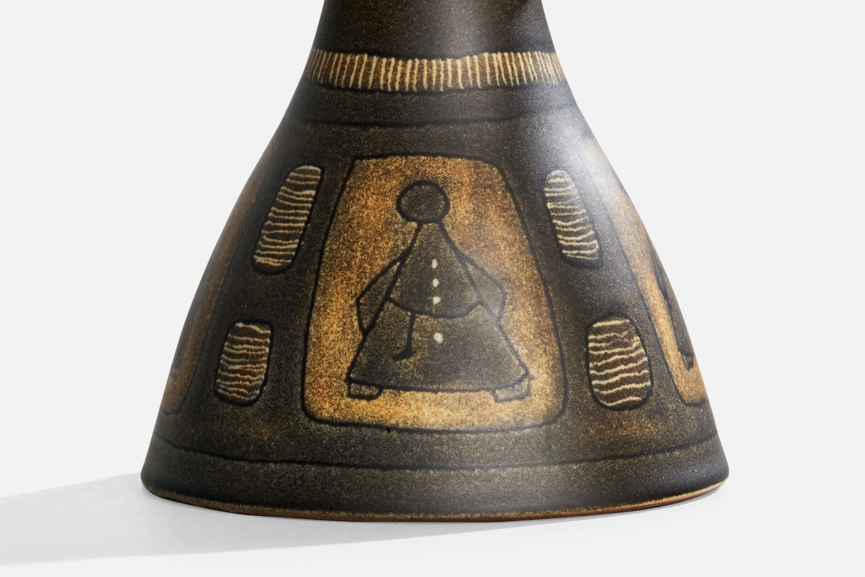 Munk Keramik, Tischlampen, Keramik, Stoff, Schweden, 1960er Jahre im Angebot 5