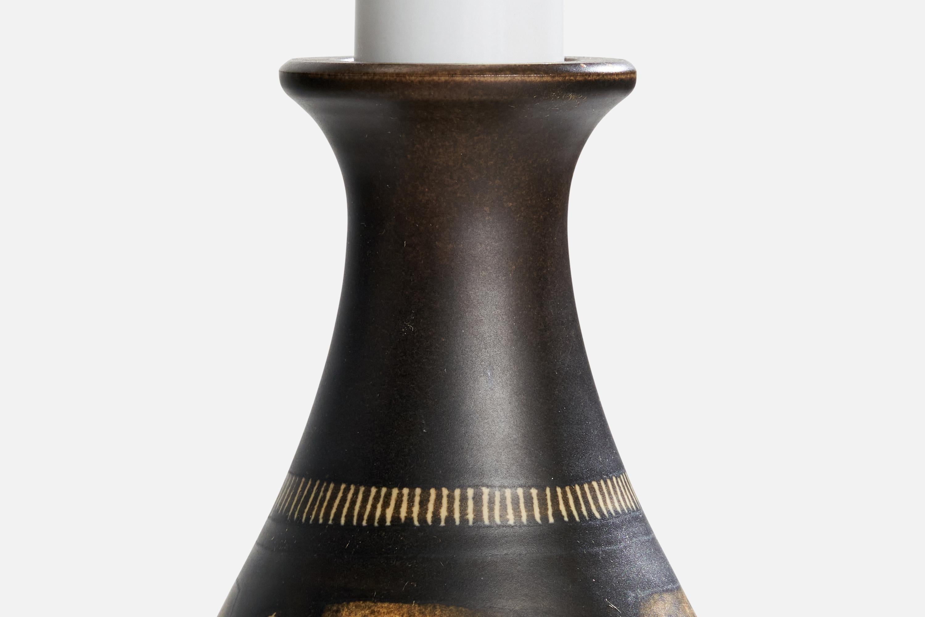 Munk Keramik, Tischlampen, Keramik, Stoff, Schweden, 1960er Jahre im Angebot 4