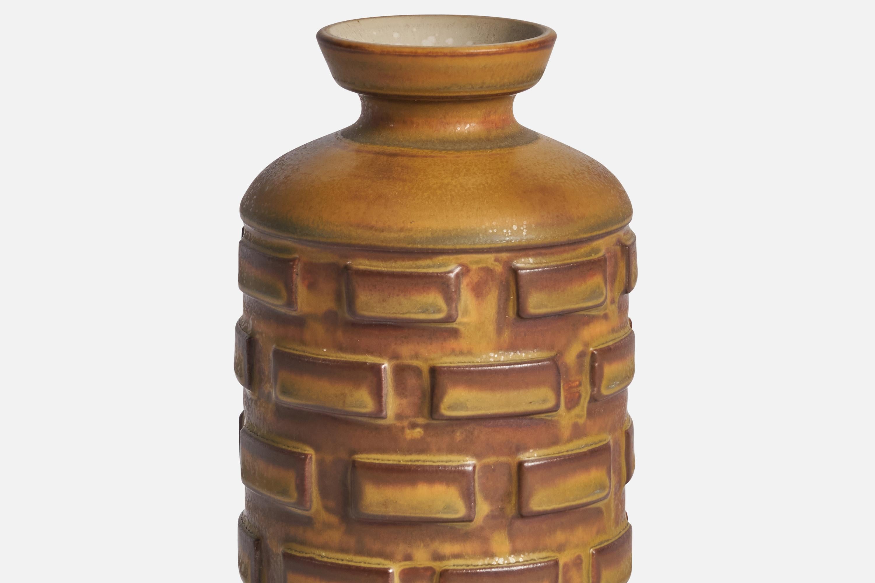 Mid-Century Modern Munk Keramik, Vase, Stoneware, Sweden, 1960s For Sale