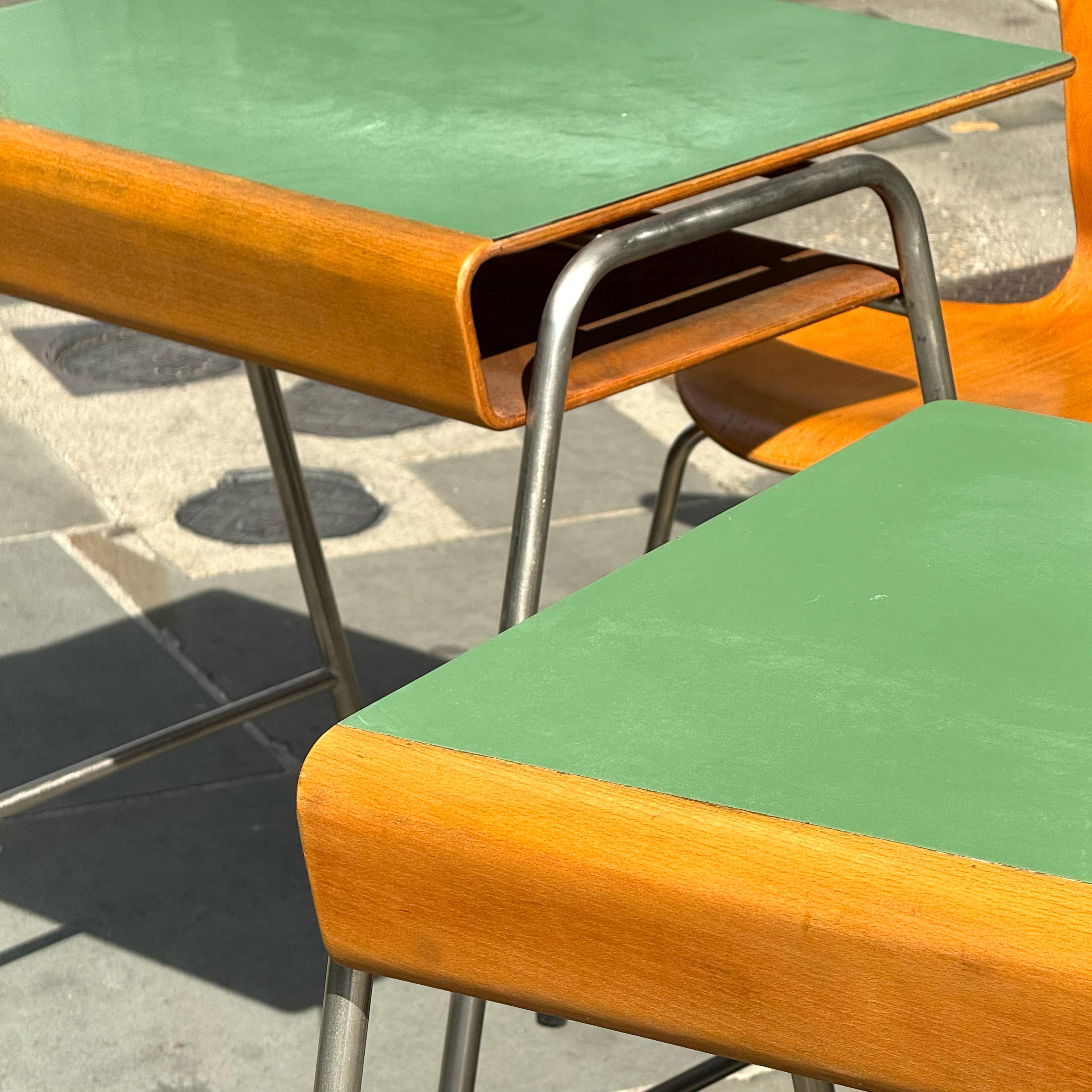 Mid-20th Century Munkegaard School Desks & Chairs Arne Jacobsen, 1956 For Sale