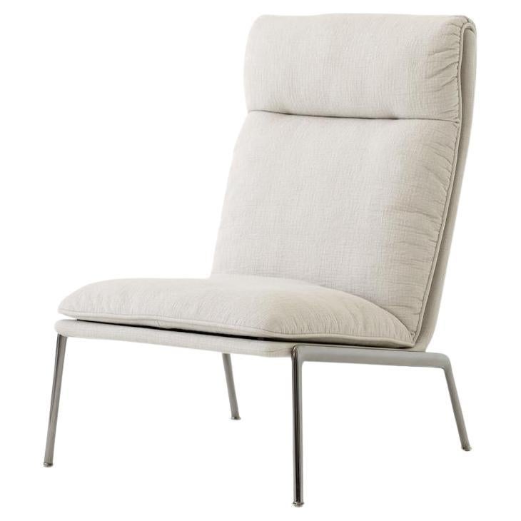 Muno High Back Lounge Chair in Kvadrat (Cifrado 0221)/Dark Chrome, Luca Nichetto