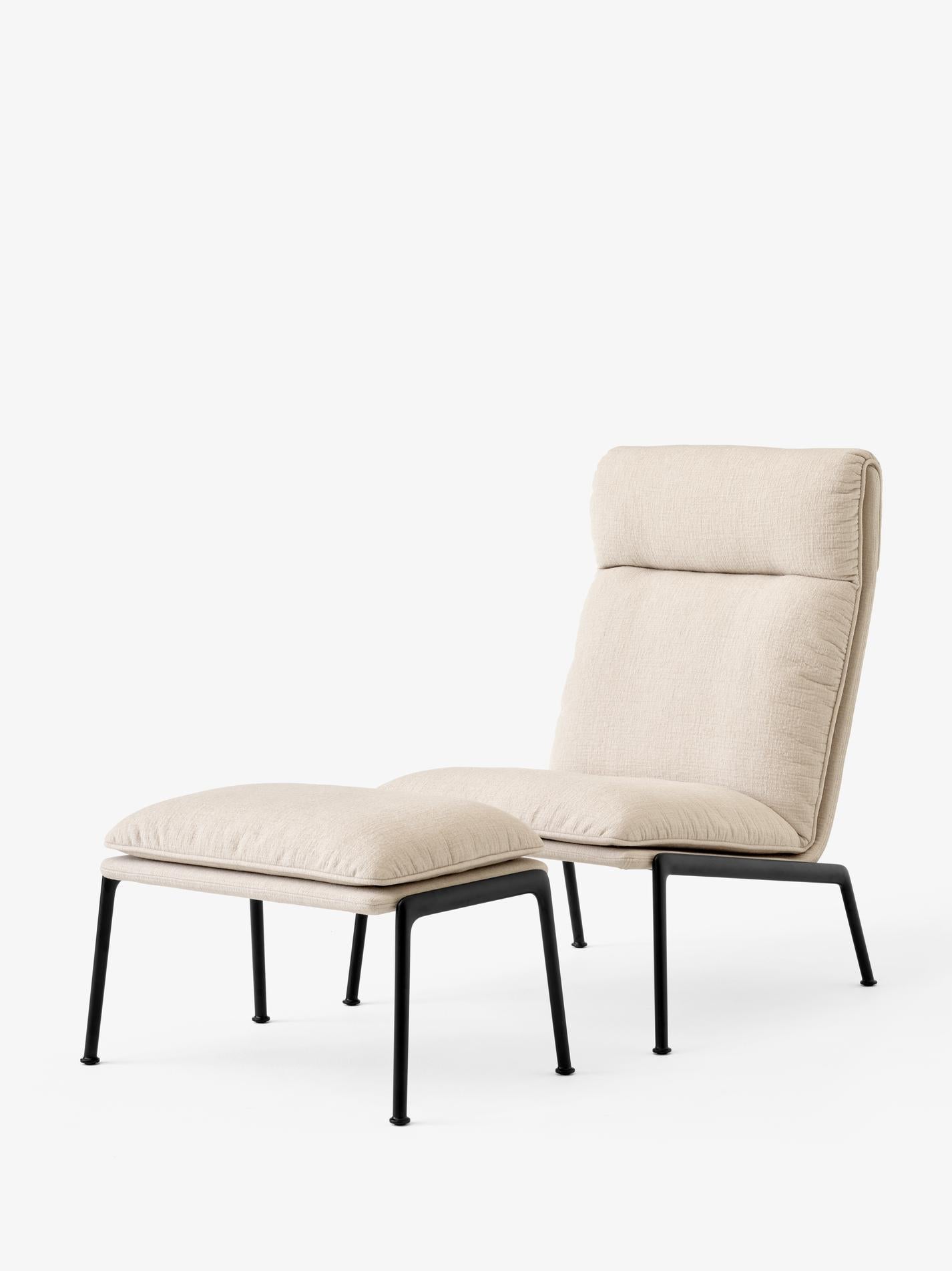 Aluminium Chaise longue à dossier haut Muno en Kvadrat (Cifrado 0221)/Noir chaud, Luca Nichetto en vente