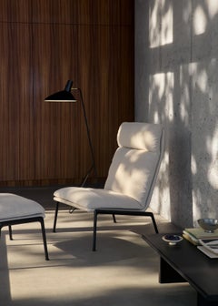 Muno High Back Lounge Chair in Kvadrat (Cifrado 0221)/ Warm Black, Luca Nichetto