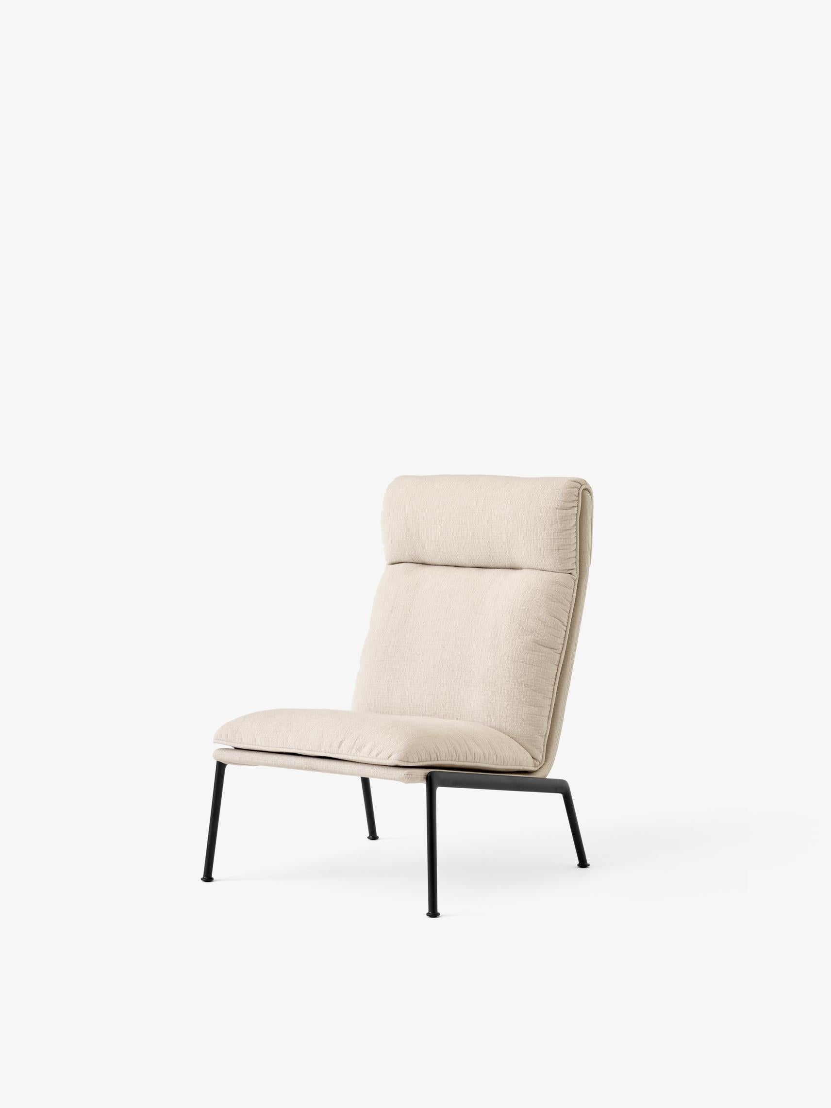 Polonais Chaise longue à dossier haut Muno en Kvadrat (Cifrado 0221)/Noir chaud, Luca Nichetto en vente