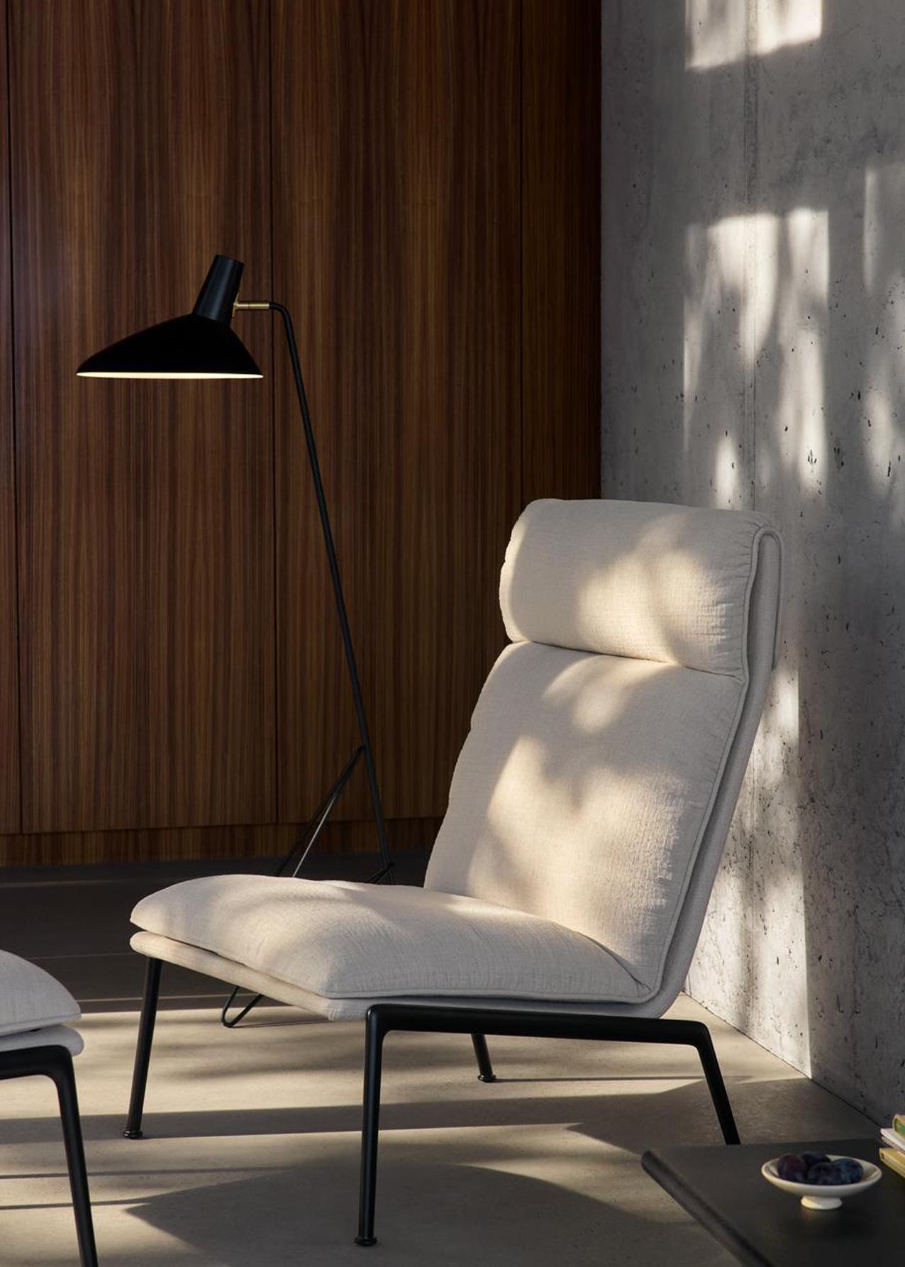 XXIe siècle et contemporain Chaise longue à dossier haut Muno en Kvadrat (Cifrado 0221)/Noir chaud, Luca Nichetto en vente