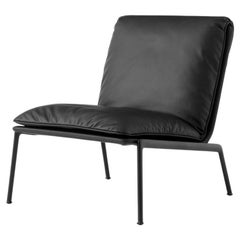 Muno LN18, Lounge Chair in Noble Aniline Black Leather by Luca Nichetto for &T