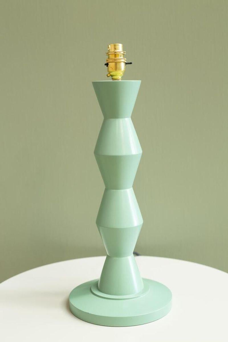 Contemporary 'Munro' turned wood table lamp - Fern For Sale