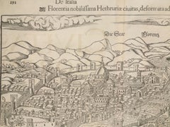 1550 Woodcut of Florence, Italy - FLORENZ, die Stat