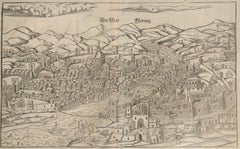 Antique 1550 Woodcut of Florence, Italy - FLORENZ, die Stat