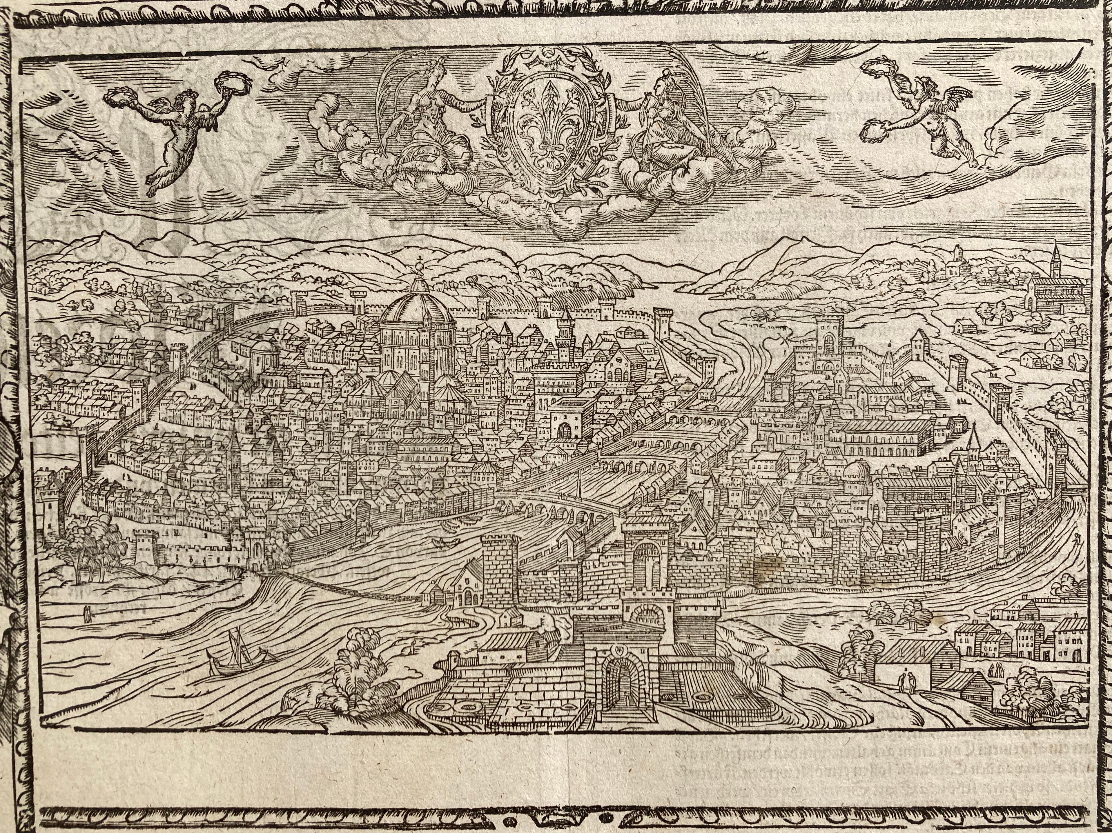 !6th c. VIEW OF FLORENCE  - Print by Sebastian Münster