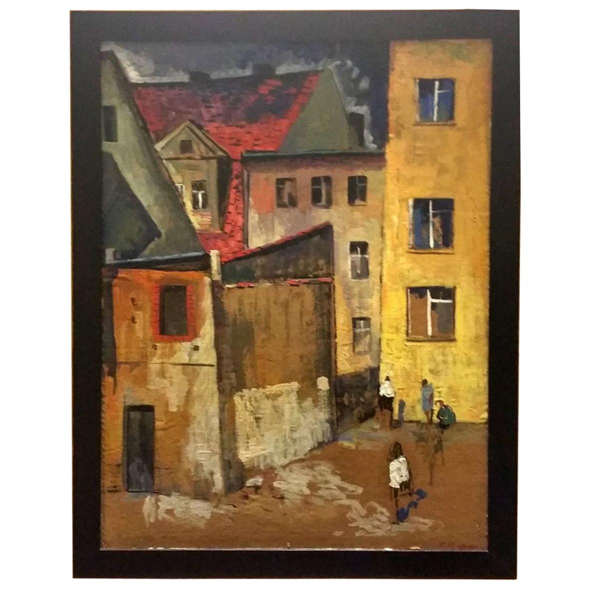 20th Century Munteanu Gheorghe Oil Painting For Sale