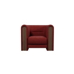 Munu armchair in Blend Cherry fabric handcrafted by Murmurio