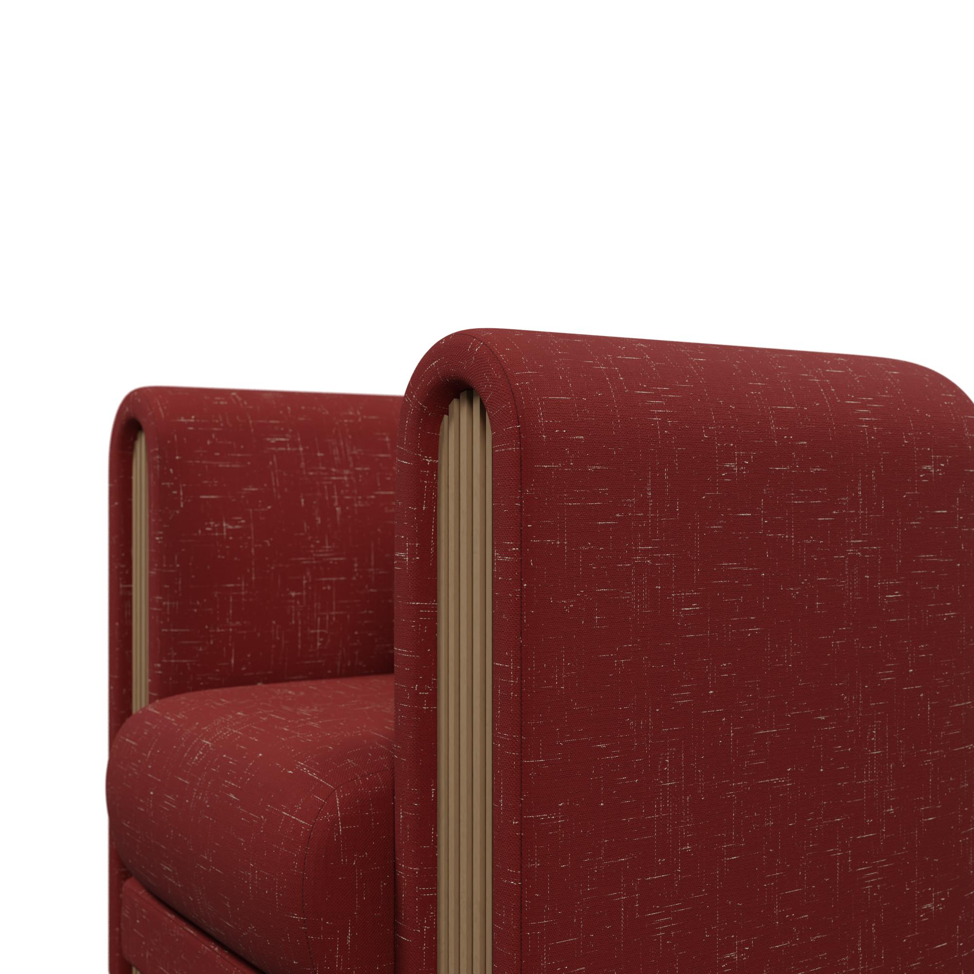 Ferronnerie Munu armchair in Blend Cherry fabric handcrafted by Murmurio en vente