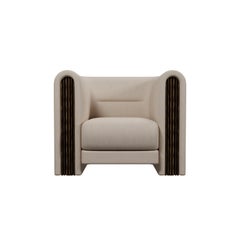 Munu armchair in Blend Clean fabric handcrafted by Murmurio