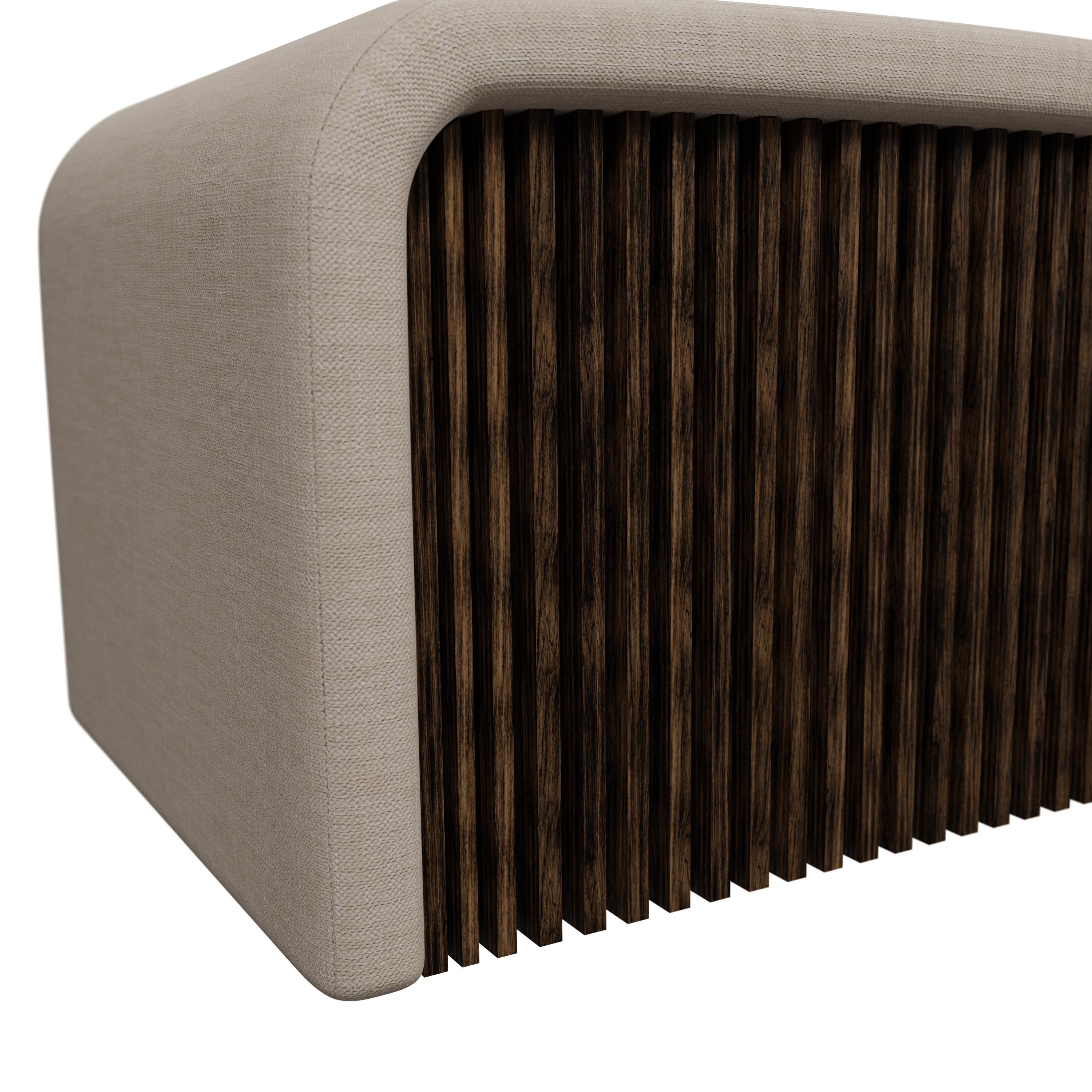 Portugais Munu Pouf 0.55 en Blend Tissu propre fabriqué à la main par Murmurio en vente