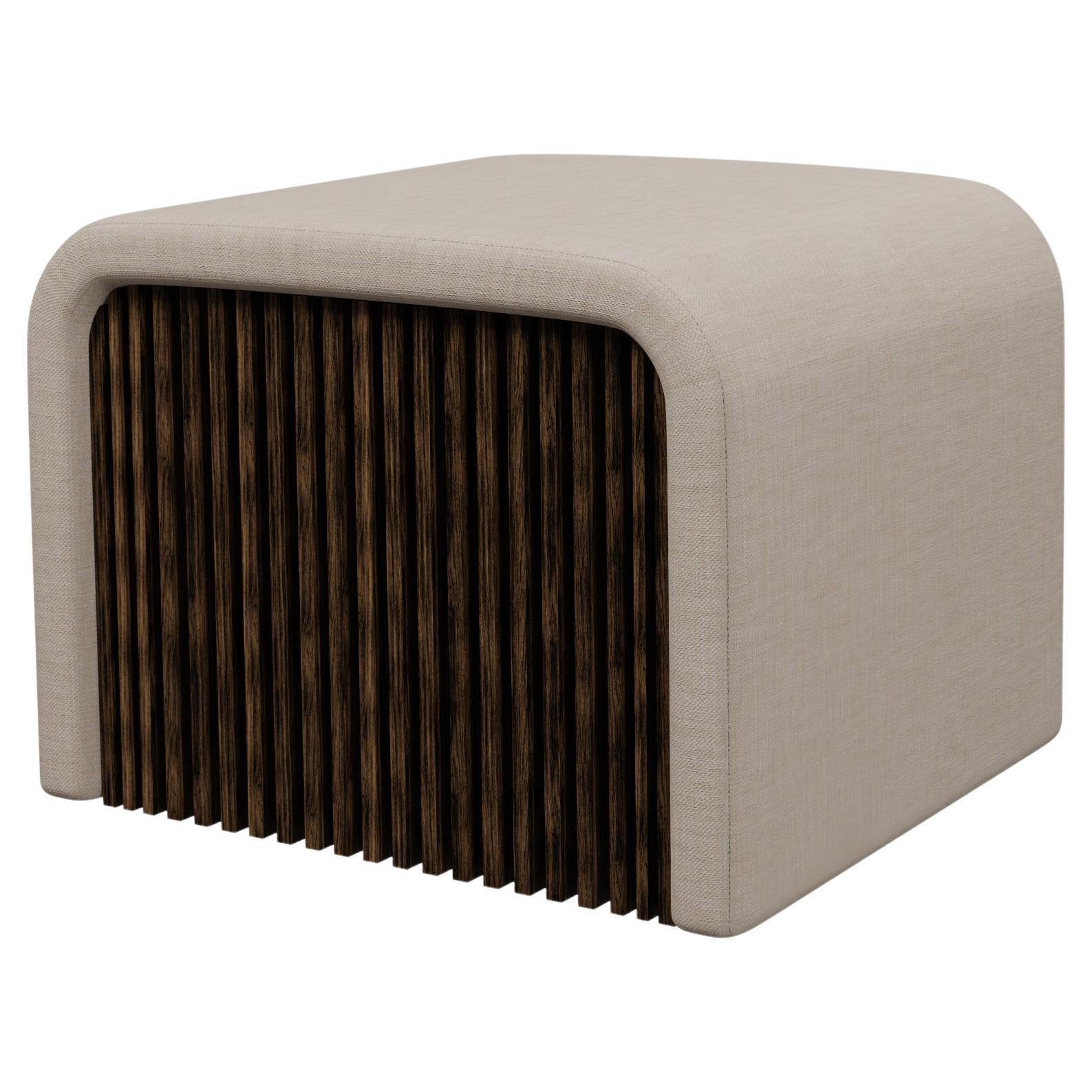 Munu Pouf 0.55 in Blend Clean fabric handcrafted by Murmurio