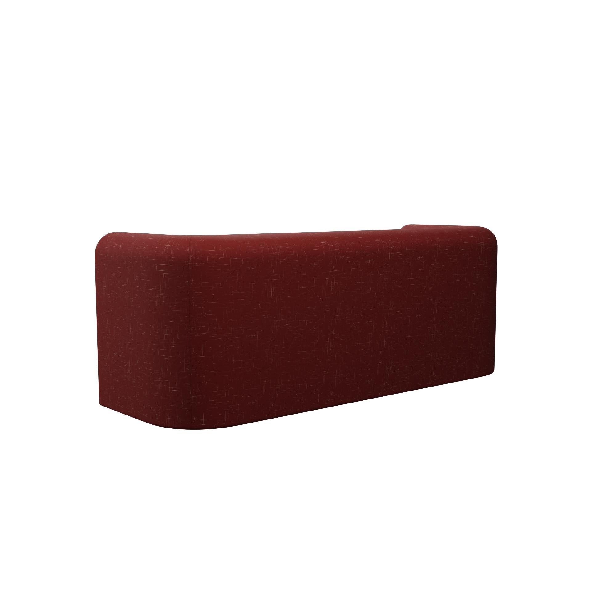 Moderne Munu three-seater sofa in Blend Cherry handcrafted by Murmurio en vente
