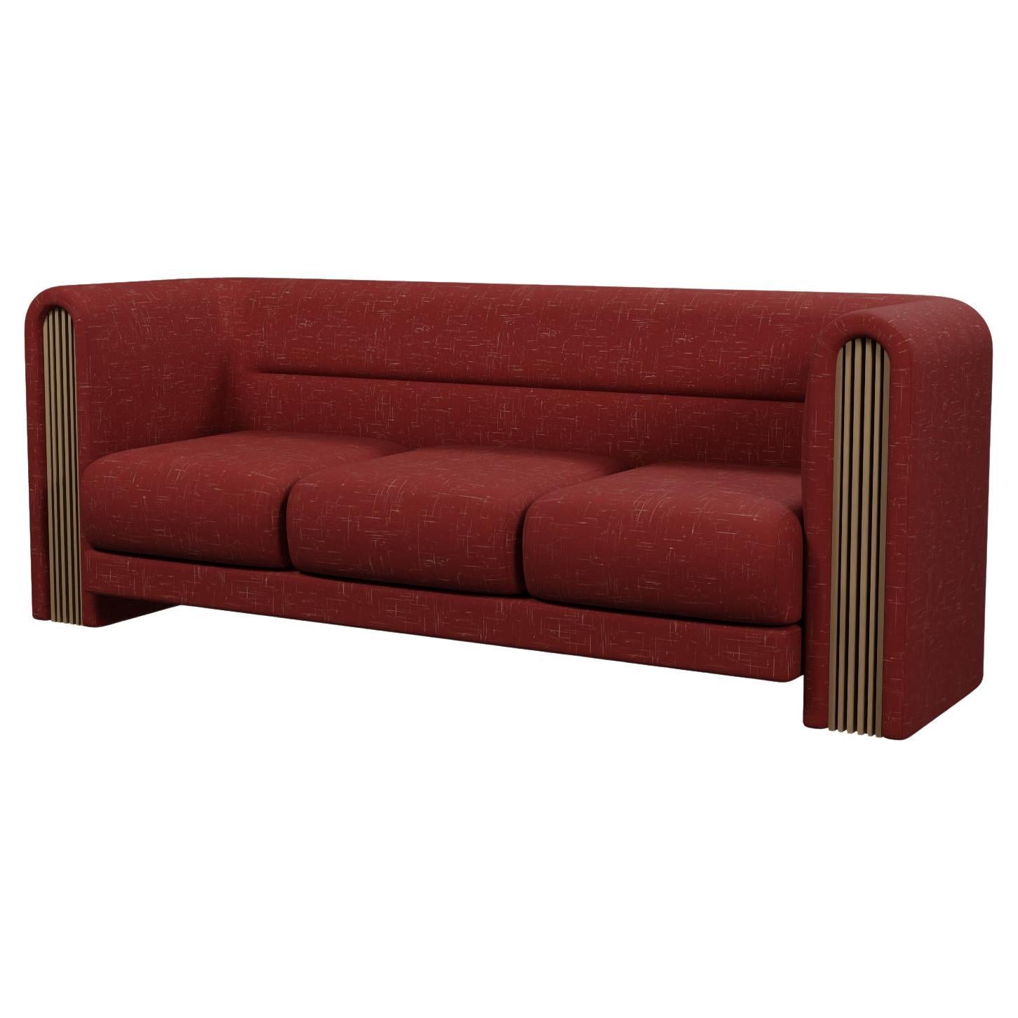 Munu three-seater sofa in Blend Cherry handcrafted by Murmurio