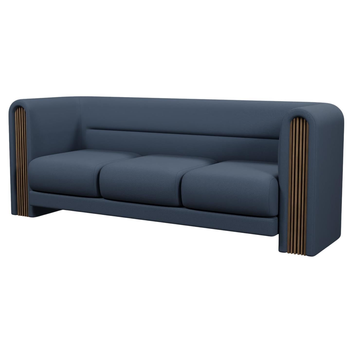 Munu three-seater sofa in Easy Clean - Night Blue handcrafted by Murmurio